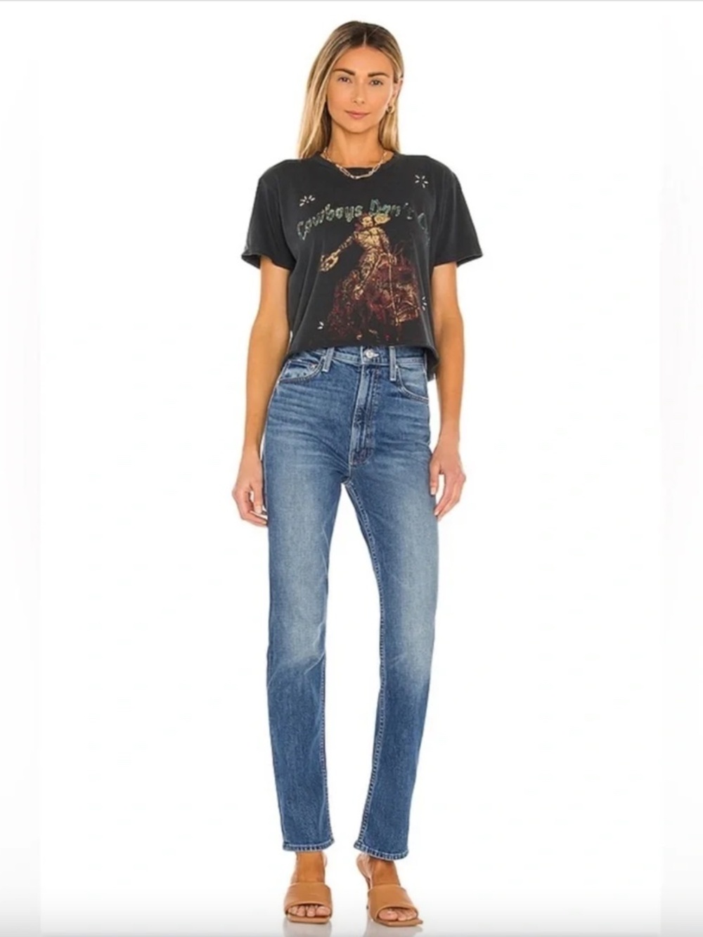 Mother Superior High Waisted Rider Skimp Jeans, Cowboys Don't Cry Size 28 Casual - Picture 9 of 10
